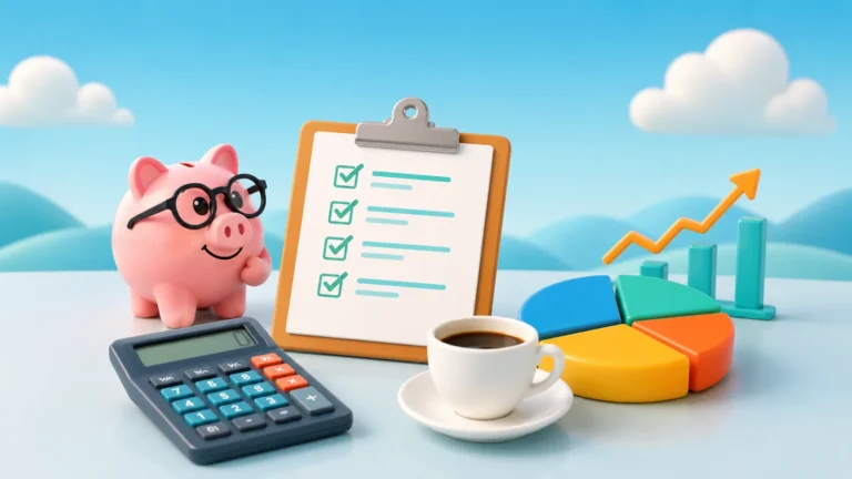 Checklist, calculatrice et graphique pour faire son budget avant de commencer à investir quand on débute