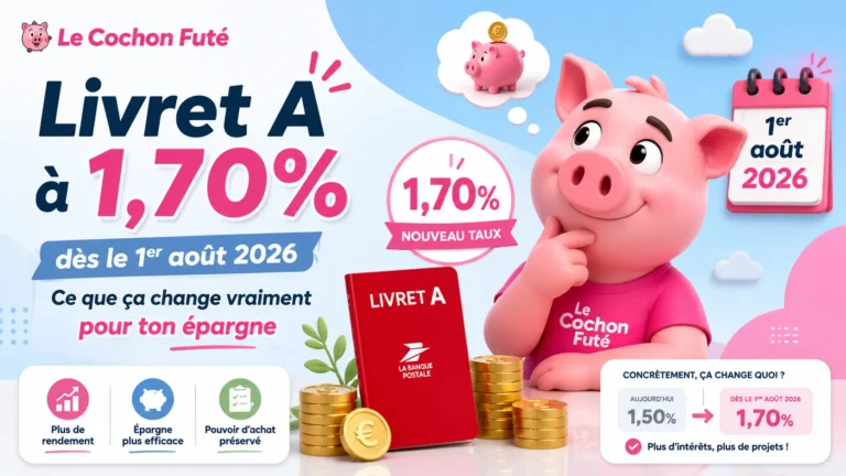 Le Cochon Futé annonce la hausse du taux du Livret A à 1,70% dès le 1er août 2026